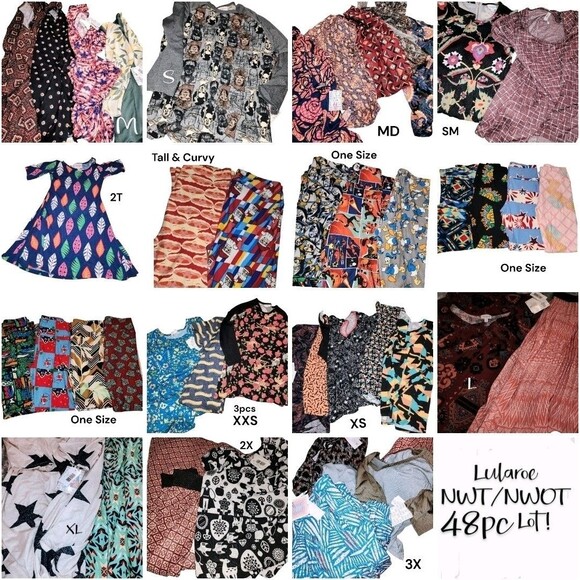 LULAROE 50Pc RESELLER NWT/NWOT S-3X Disney Halloween Christmas Leggings Dresses - Picture 1 of 16